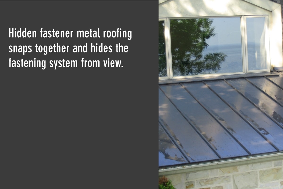 standing seam metal hides the fastening system from view standing seam metal hides the fastening system from view
