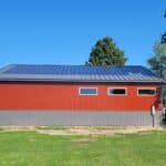 Red pole barn side view