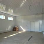 Interior shop with metal siding