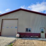 Pole barn with garage door