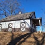 Horse barn with stall doors